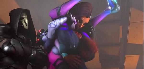  3D naughty Mei and Dva futanari sex lesson